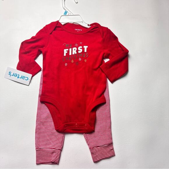 Carter's Baby Matching Holiday My First Christmas  Onesie and Legging Set Sz 6M - Picture 1 of 11